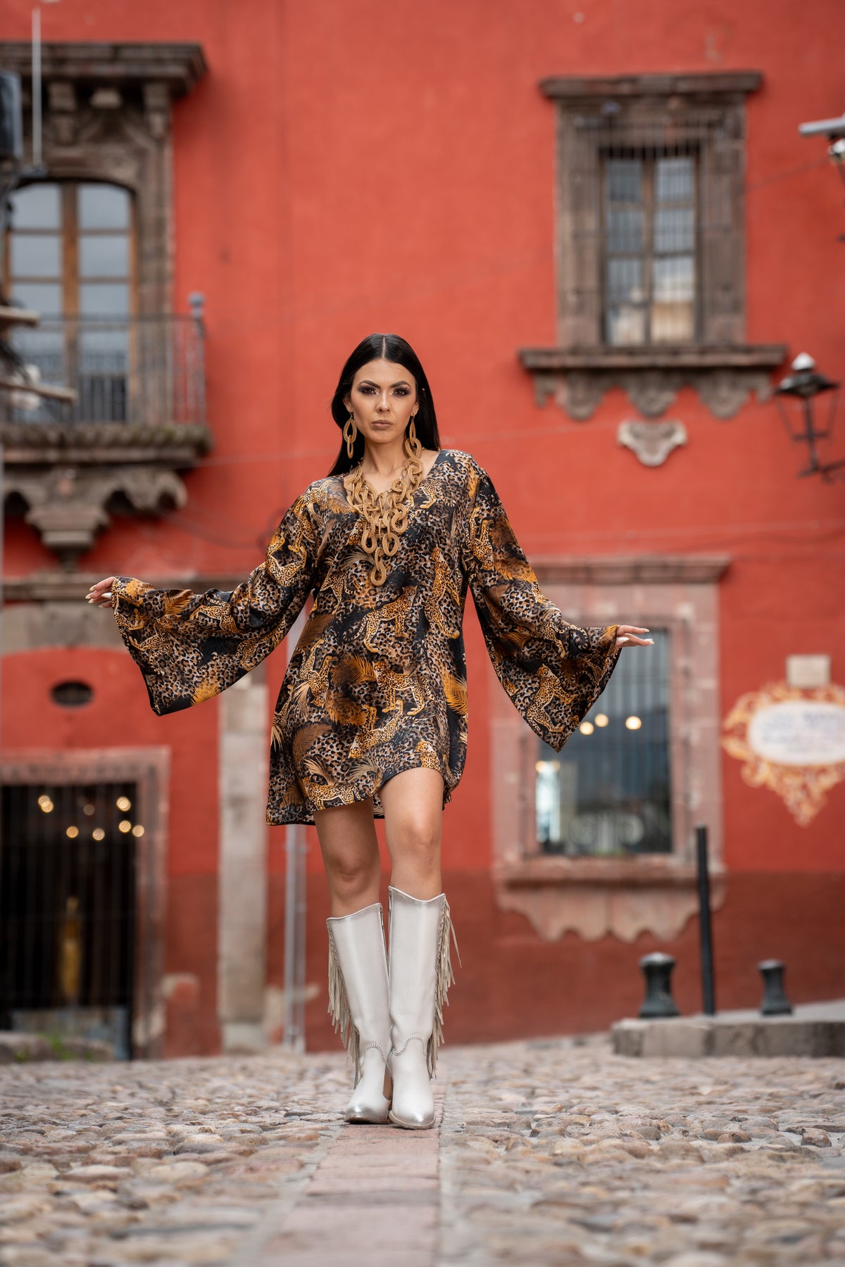 Vestido anam animal print