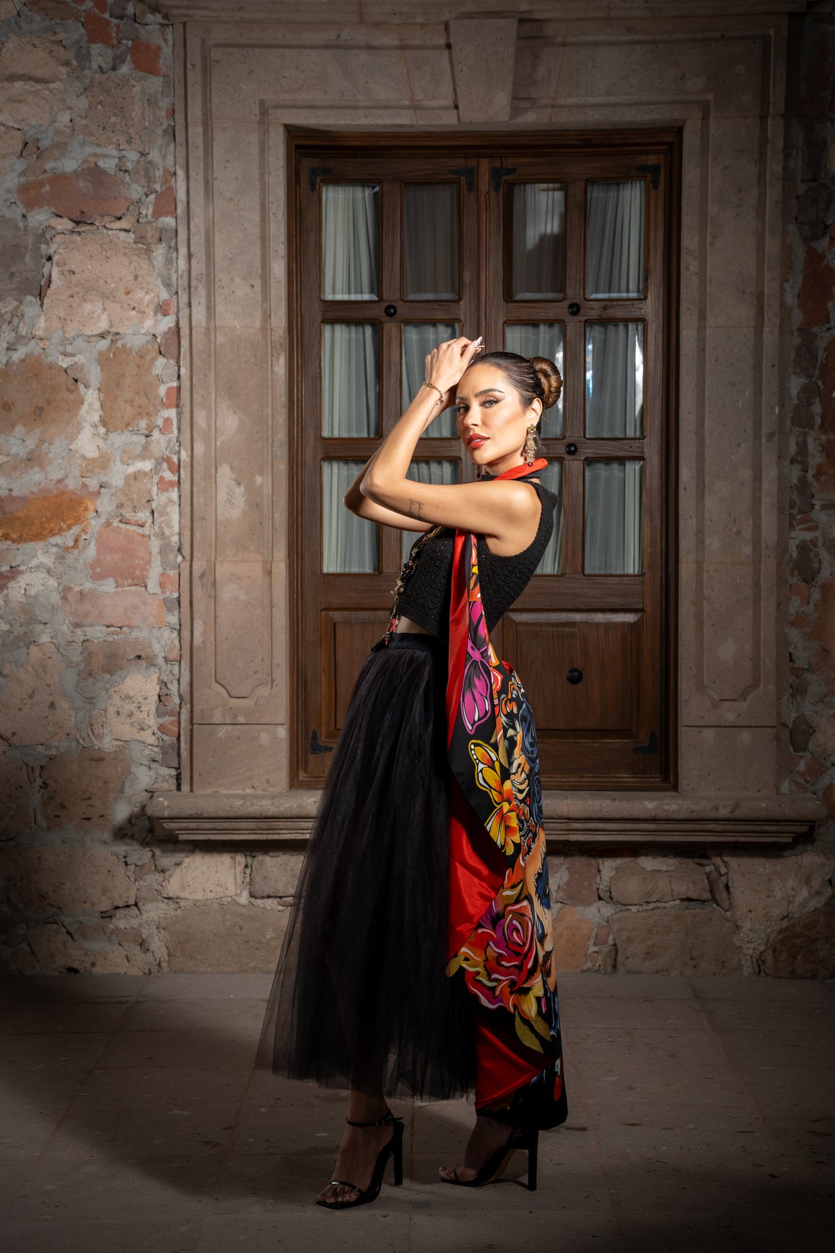 Capa sin espalda roja Catrinas.