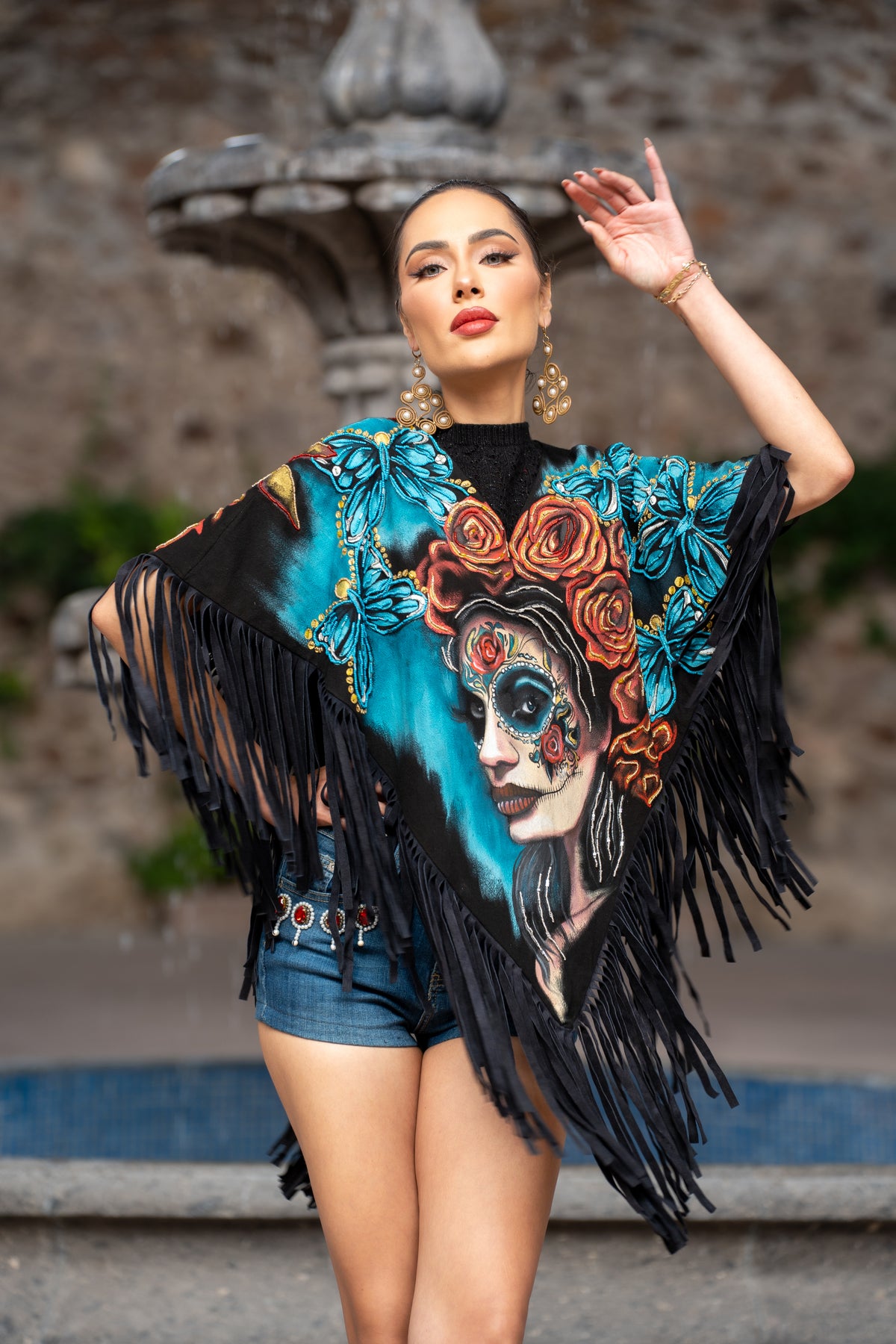 Quetzquemetl Catrina flecos