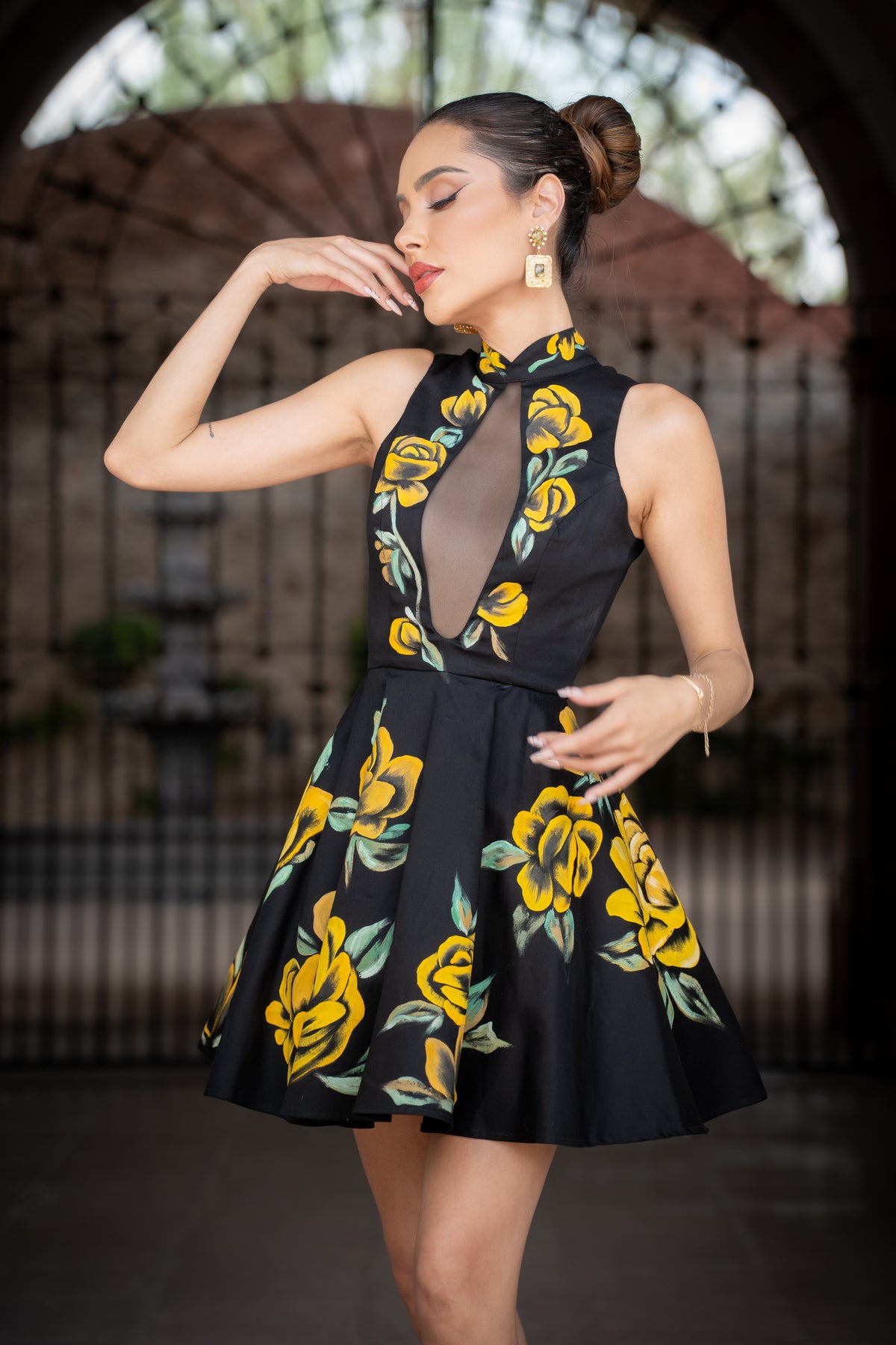 Vestido Cozumel rosas amarillas