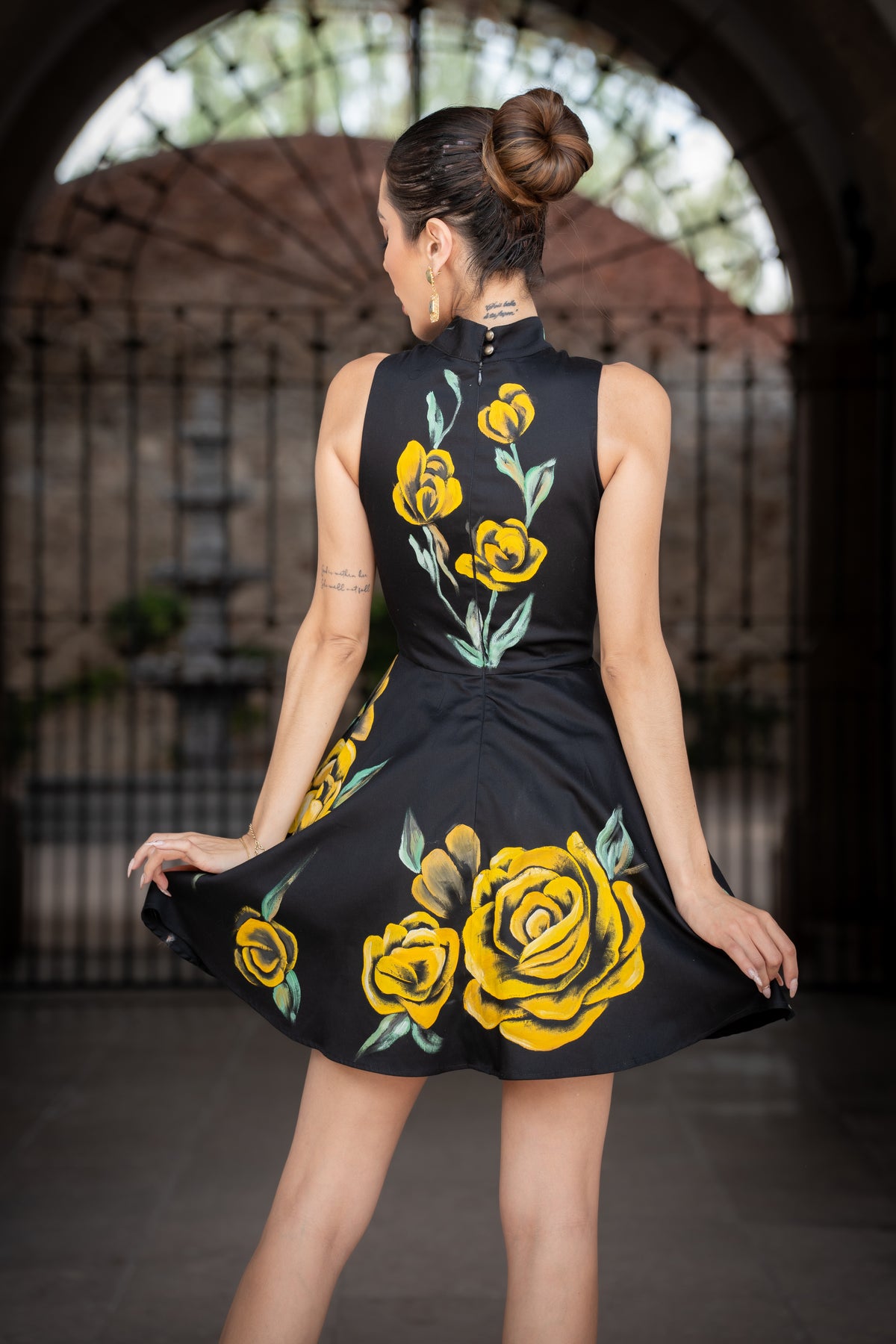 Vestido Cozumel rosas amarillas