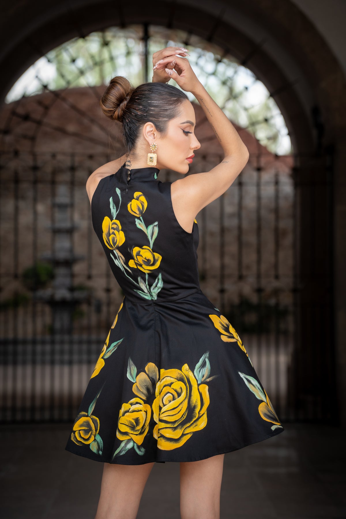 Vestido Cozumel rosas amarillas