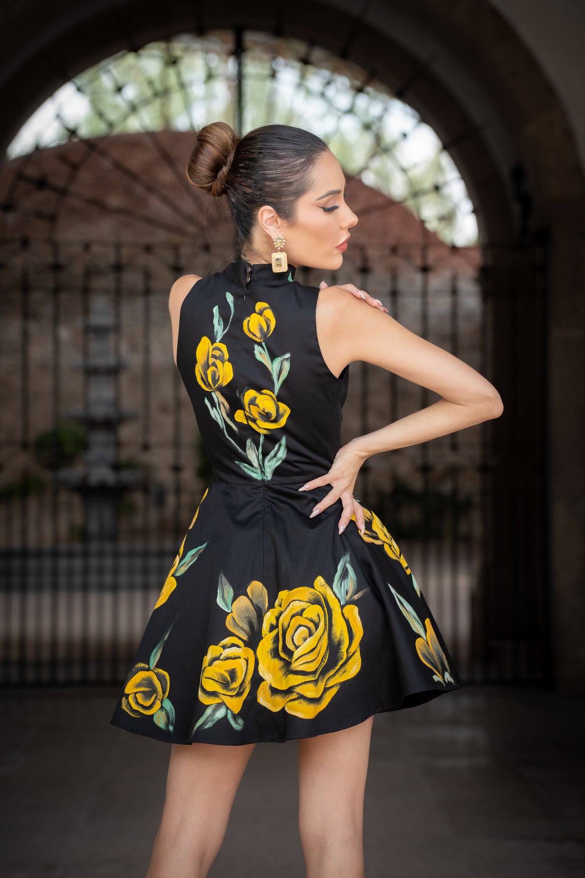 Vestido Cozumel rosas amarillas
