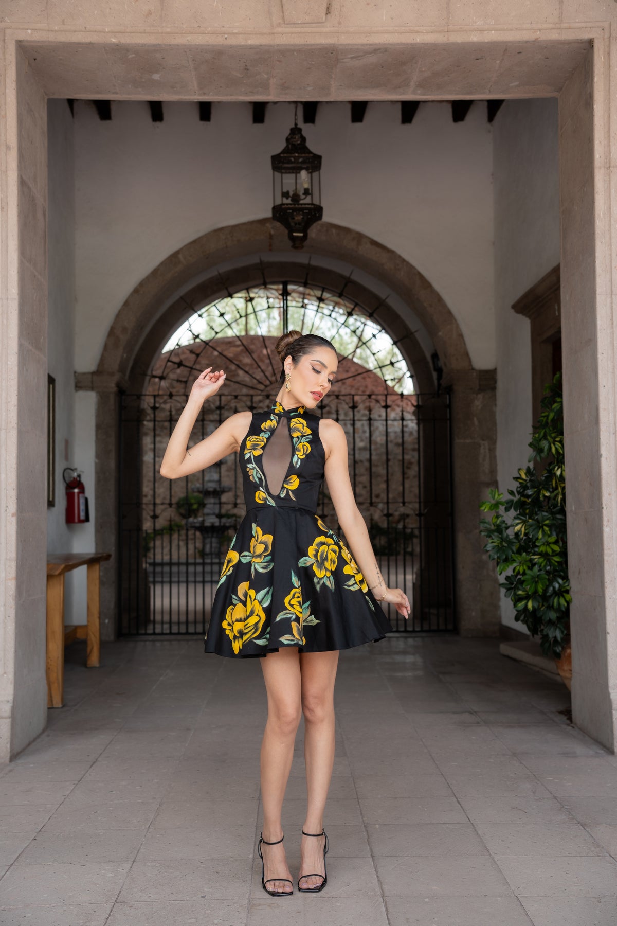 Vestido Cozumel rosas amarillas