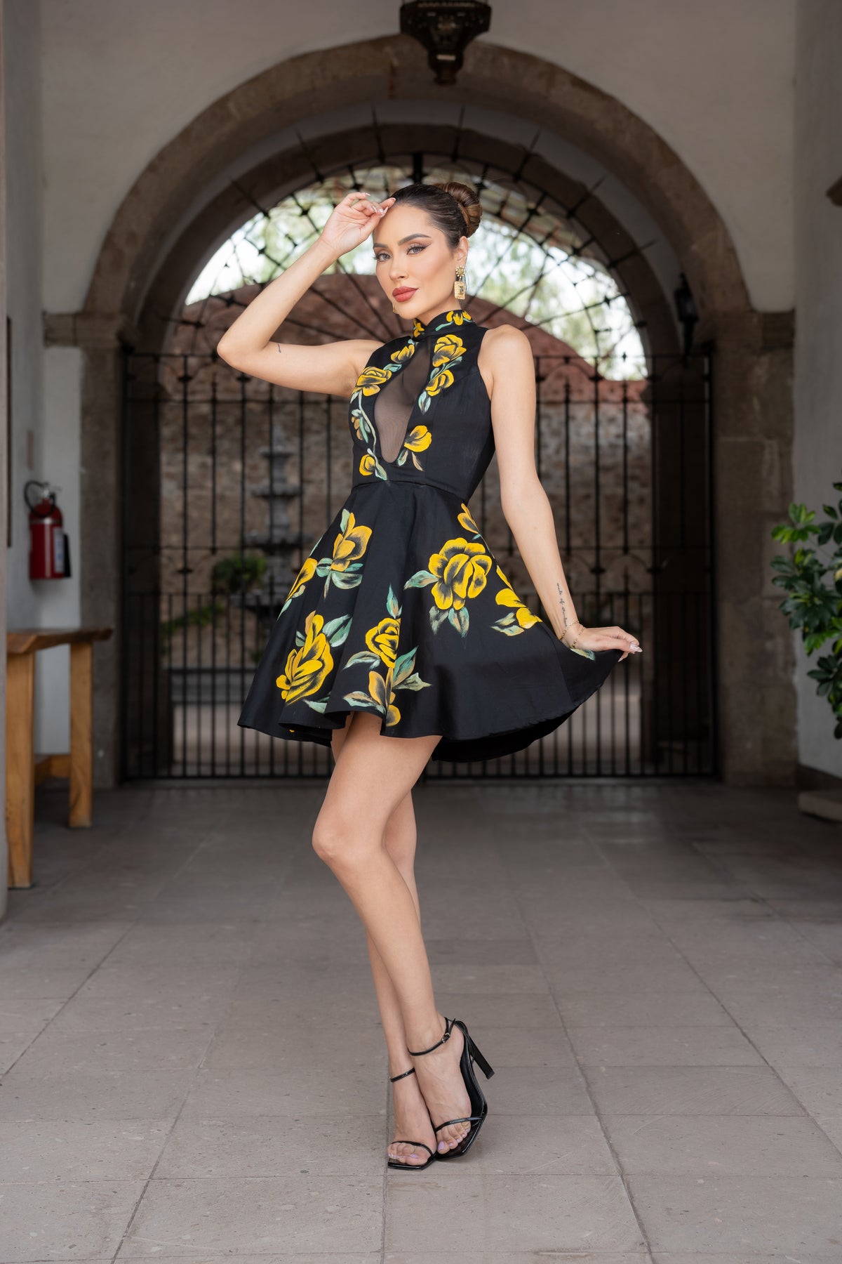 Vestido Cozumel rosas amarillas