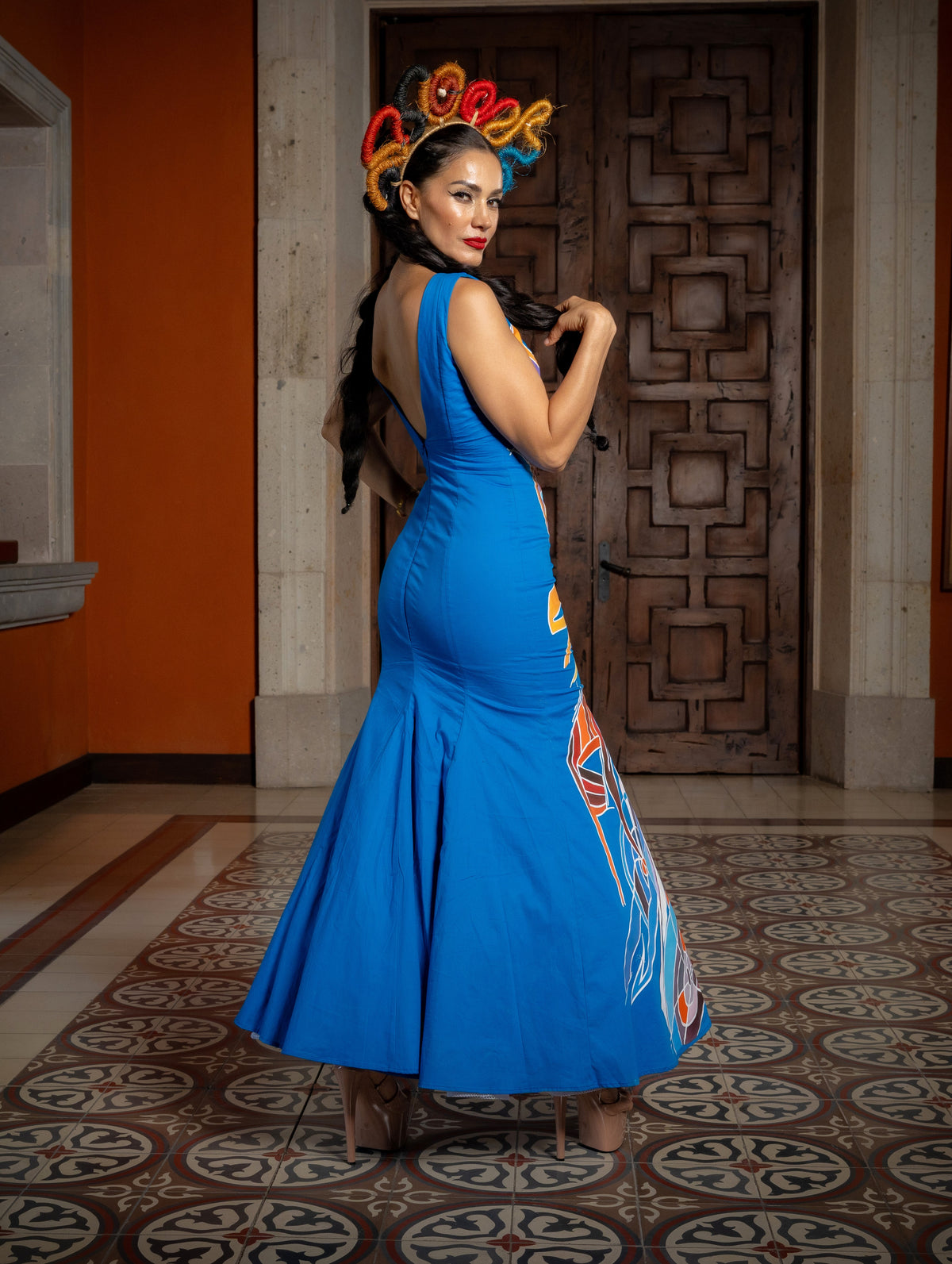 Vestido Mitla Azul artistas